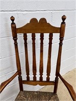 Antique Rush Seat Arm Chair