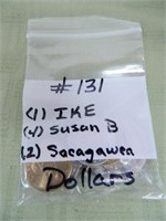 (1) Ike, (4) Susan B, (2) Sacagawea Dollars
