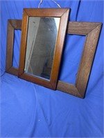 2PC lot of mirror and antique frame