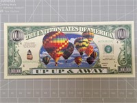 Hot air balloon banknote