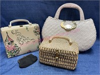 (3) Vintage lady's purses & coin purse