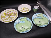 Butterfly Plate & Bowl, Whale Plates & Mug