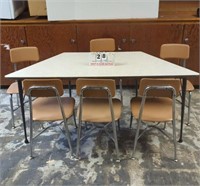 Trapezoid Table With 6 Student Chairs