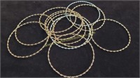 Group Of 12 Metal Bangle Bracelets