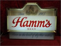 Vintage Hamm's Beer lighted sign. Working.