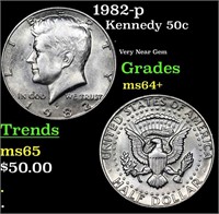 1982-p Kennedy Half Dollar 50c Grades Choice+ Unc