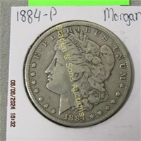 US 1884-P MORGAN SILVER DOLLAR