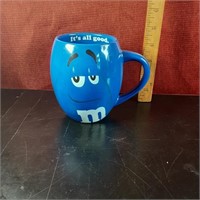 M&M blue coffee mug