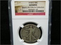 1918-S WL Half Dollar NGC Genuine Stacks 57th St