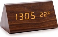 $23 Wooden Alarm Clock Smart LED