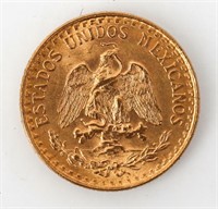 Coin 1945 Mexico 2 Peso Gold Coin - Dos Peso