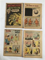 4 Coverless Cartoon Pages Only Lot Archie/Blondie