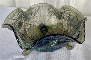 Imperial Lustre Rose Amethyst Carnival Glass Bowl