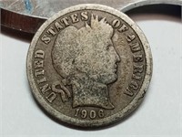 OF) 1906 D Silver Barber dime