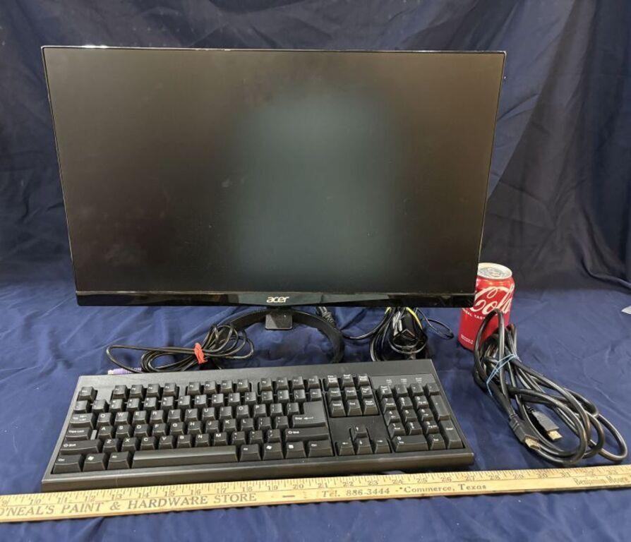 Acer 24" Monitor and Wired Keyboard