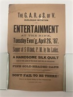 Post Civil War '87 Burlesque Fundraiser Show Flyer