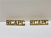 RCAPC Brass Shoulder Titles