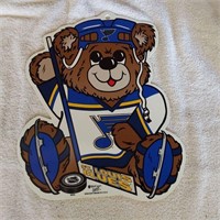 St Louis Blues teddy bear plastic sign