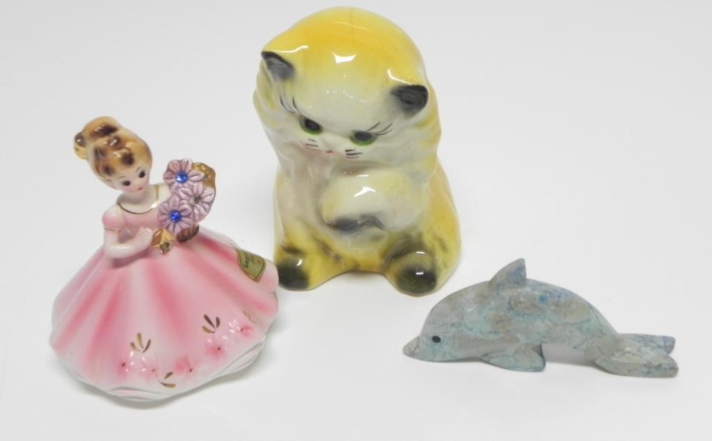 SEPTEMBER SAPPHIRE FIGURINE, STONE DOLPHIN, ETC