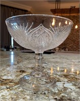 Large Cut Glass Footed Compote Dish