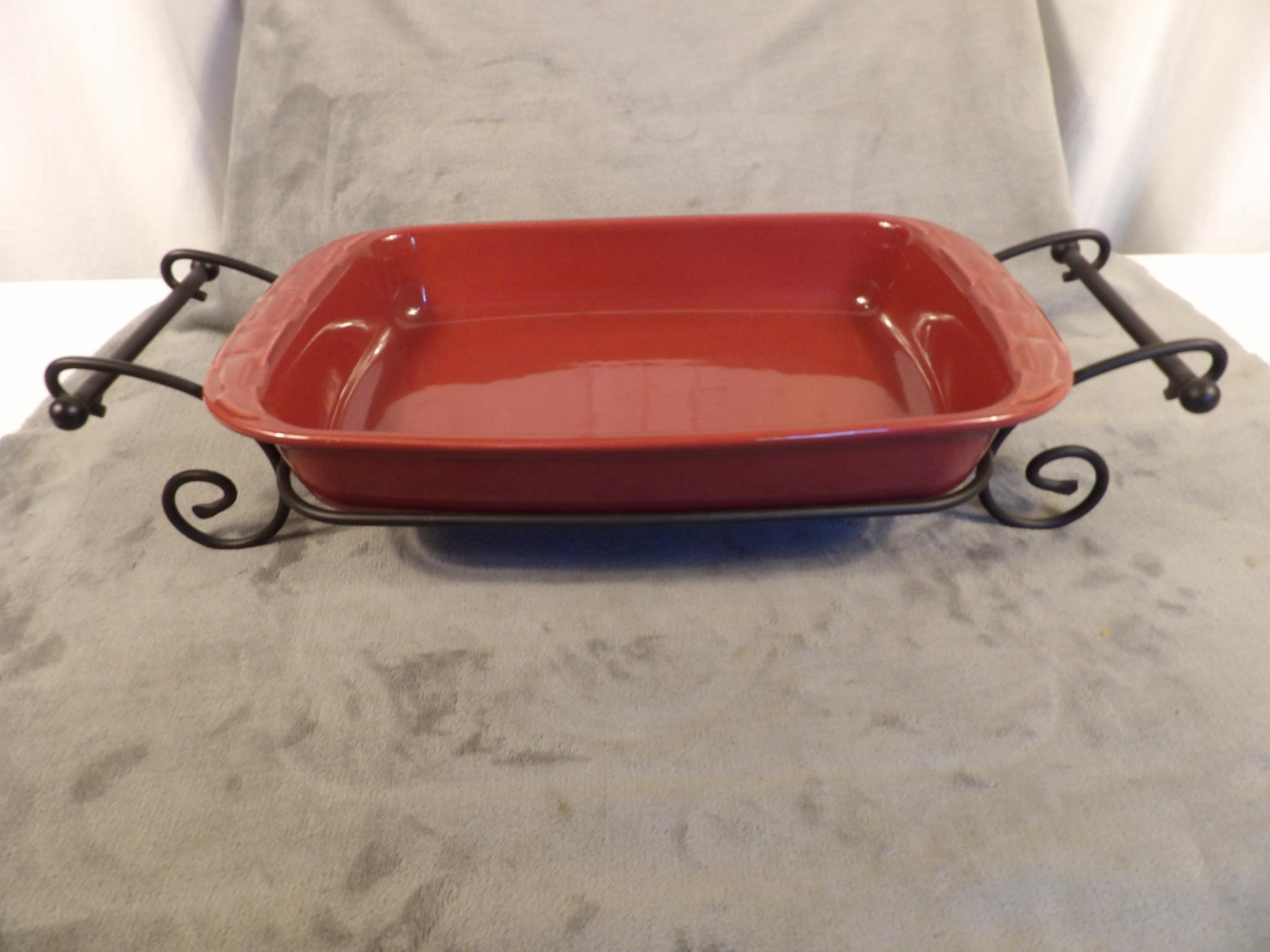 Rare Longaberger Casserole Dish with Stand