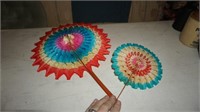 Set of Two Vintage Paper Fans