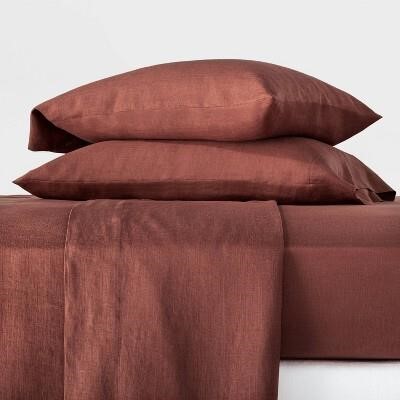 Queen Hemp Solid Sheet Set- Color  Clay- Casaluna