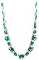 Jewelry Sterling Silver Malachite Link Necklace