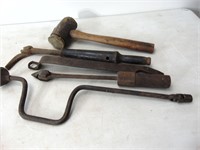 Old Hammer, Nail Puller, Wrench and More