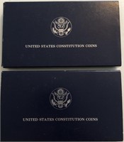(2) 1987 Constitution Silver Dollars