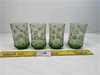 Vintage Libbey Daisy Daisies Green Drinking