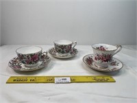 Crown Staffordshire & Paragon Teacups & Saucers