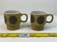Vintage Mandala Medallion Stacking Coffee Mugs