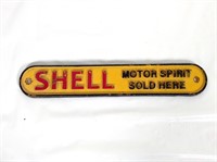 Cast Metal "Shell", Motor Spirit Sold Here, Sign