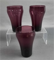 Set of 3 Amethyst Drinking Glasses Goblets