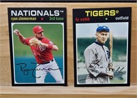 2012 Topps Archives 2 card Lot 1971 Variation