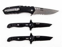 3 CRKT Folding Knives, USCCA M16-10KSF & Ruger