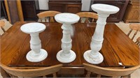 Set of Three Wood Candlestands