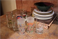 Collector Plates, Iowa Hawkeye, Cubs Glasses & Mug