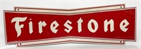 72" FIRESTONE BOWTIE EMBOSSED TIN SIGN