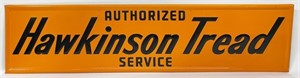 HAWKINSON TREAD SERVICE EMBOSSED TIN SIGN