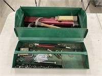 Vintage Metal Tool Box and Contents