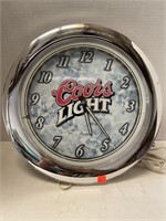 Coors Light Clock (Cracked Front, See Pics)