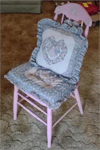 Pink Teddy Bear Children's Chair (16"×15"×36") w/