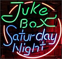 Neon Lighted Sign "Juke Box Saturday Night"