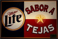 Vintage Miller Lite Tejas Beer Lighted Wall Sign