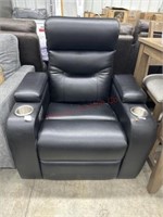 Leather look home theater seating with usb port-