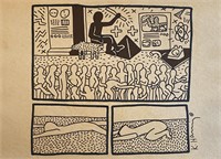 Keith Haring US Mixed Media Tony Shafrazi COA