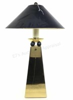 Mid Century Modern Brass Table Lamp W/ Shade