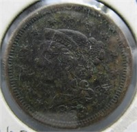 1853 Braided Hair US Large Cent. AU